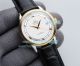 Replica Omega De Ville Watch White Dial Yellow Gold Bezel Black Leather Strap 40mm (1)_th.jpg